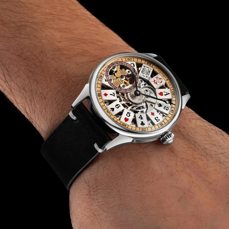 Casino Poker Skeleton Mechanical Watch