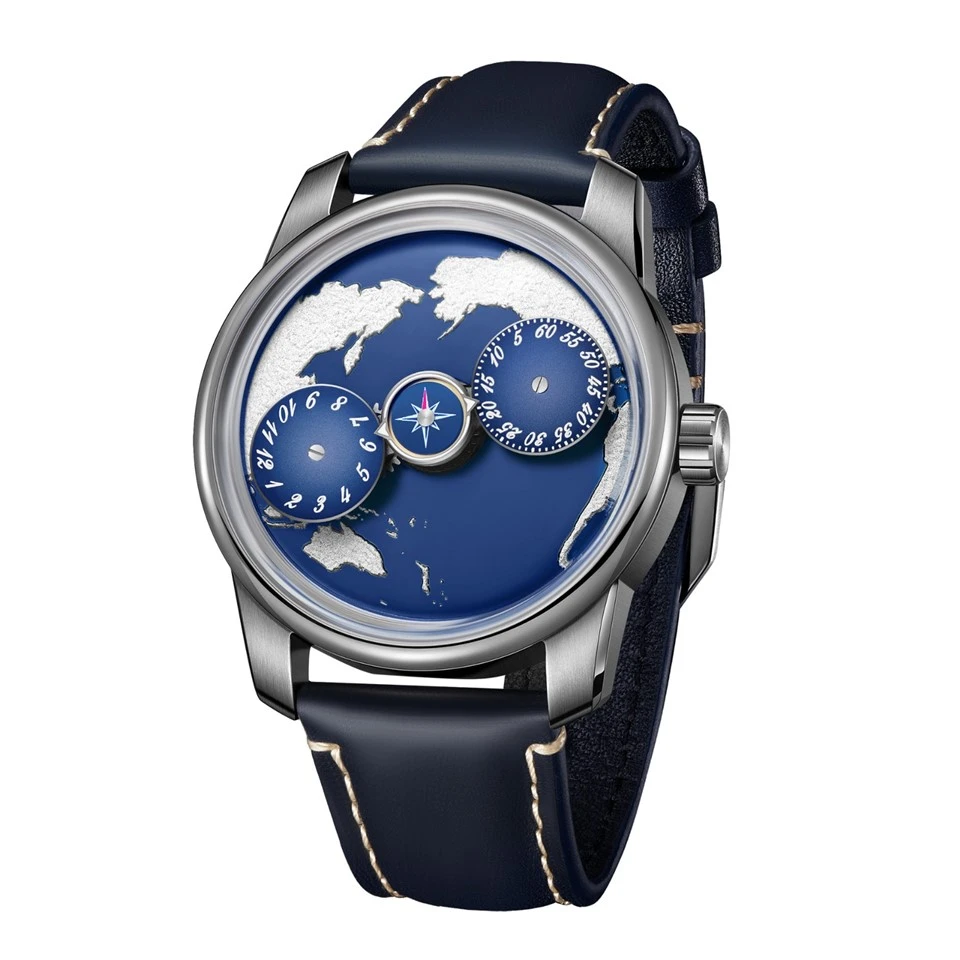 Niş Tam Otomatik Saat Dönen Blue Planet