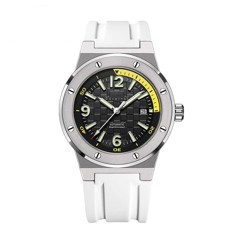 Men's Mechanical Watch With Rubber Strap Sports